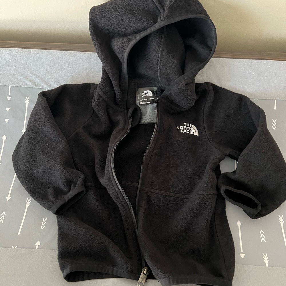 The North Face Black Zip-Up Hoodie with Fleece Material